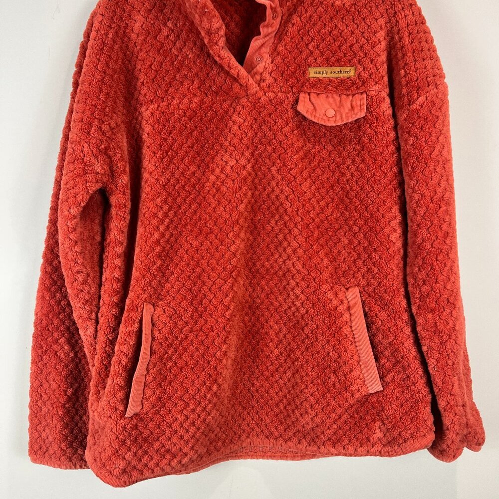 Women's Orange Fleece Simply Southern Cozy Fleece Size M